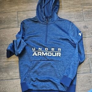 Under Armour Men's Navy Blue Quarter-Zip Hooded Sweatshirt